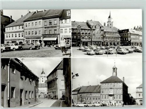 Bischofswerda Markt mit Rathaus und Kirche
