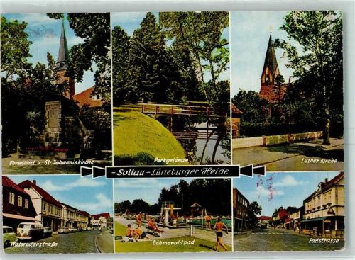 29614 W3040 Soltau - Schwimmbad Poststraße Luther Kirche Ehrenmal St. Johanniskirche