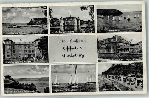 Glücksburg Glücksburger Bucht Kinderkurheim St Ansgar Förde Schloss Glücksburg Yachthafen
