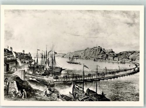 Koblenz Koblenzer Schiffbrücke Segelboote Sammlung Alt Koblenz Motiv 1967