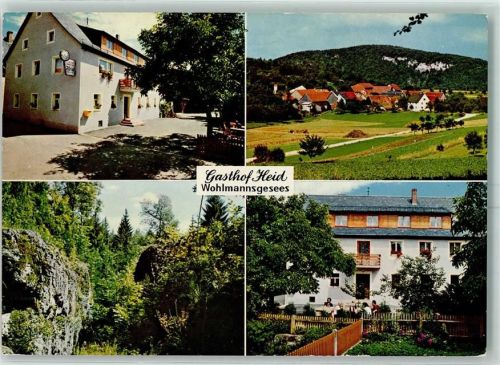 Wohlmannsgesees Gasthaus Heid Felsen Gartenzaun Terrasse