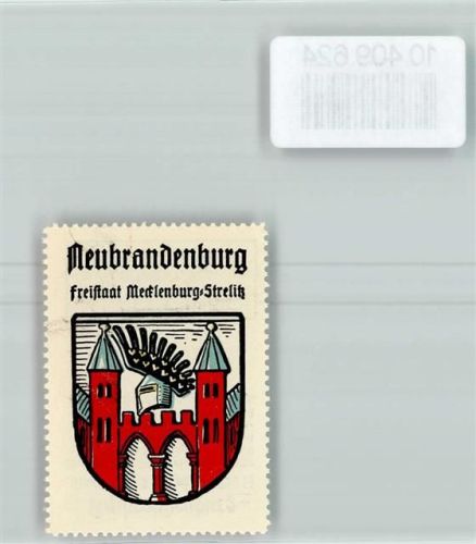 Neubrandenburg Vignette Wappen Kaffee Hag ca 1920-1940