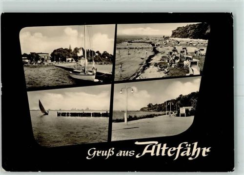 18573 O2331 Altefähr - Strand Strandpromenade Segelboot