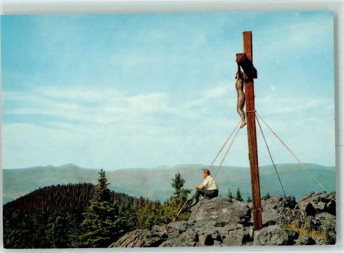 Gipfelkreuz auf dem Rachelgipfel AK
