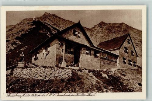 Bettelwurfhütte 1911 Gebrauchsspuren Beschreibung aufgeklebt