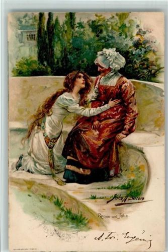 Romeo und Julia Künstlerkarte AK Shakespeare 1903 Lithographie