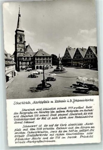 Schwabach Marktplatz Marktstände Rathaus St. Johanniskirche