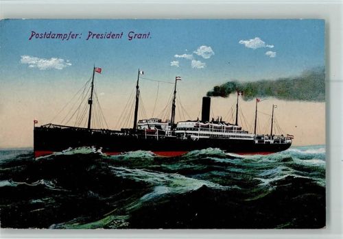 Postdampfer President Grant 1912 AK Gute Erhaltung
