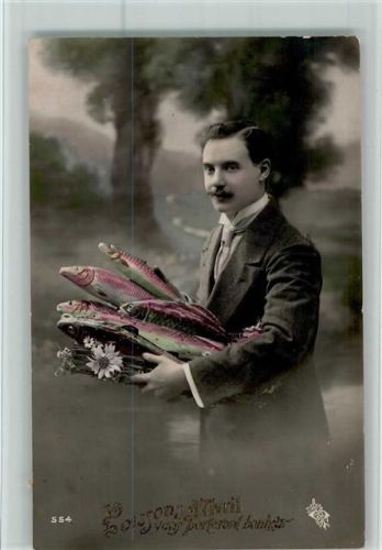 Mann mit Fische - Fotoverlag
