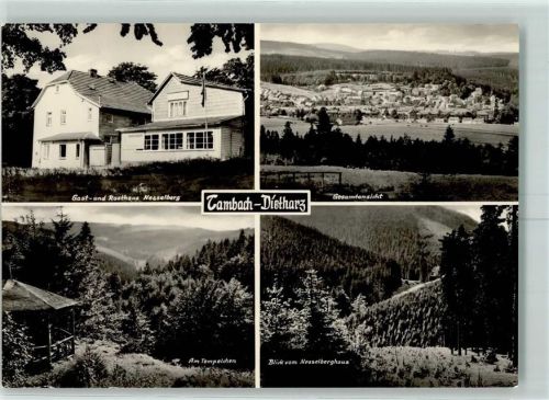 Tambach-Dietharz Gast und Rathaus Nesselberg am Tempelchen Blick vom Nesselberghaus