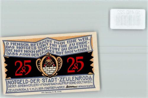 Zeulenroda Notgeld