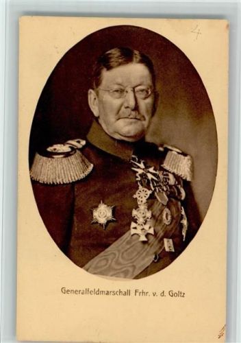 Generalfeldmarschall v.d. Goltz mit Orden an der Uniform - Rotes Kreuz Wohlfahrtskarte