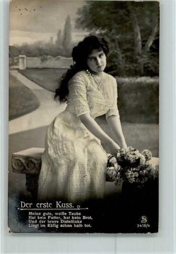 1914 Fotoverlag L.J. + F.F. - Serie 3418-4 "Der erste Kuss" AK