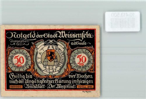 06667 O4850 Weißenfels , Saale - Notgeld Herren- und Damenschuh