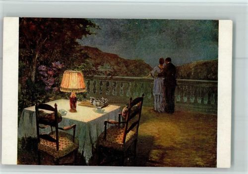 Liebespaar auf dem Balkon AK Salon de Paris Nr. 1477 AK