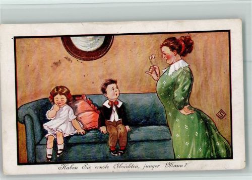 1912 sign S - Haben Sie ernste Absichten, junger Mann AK