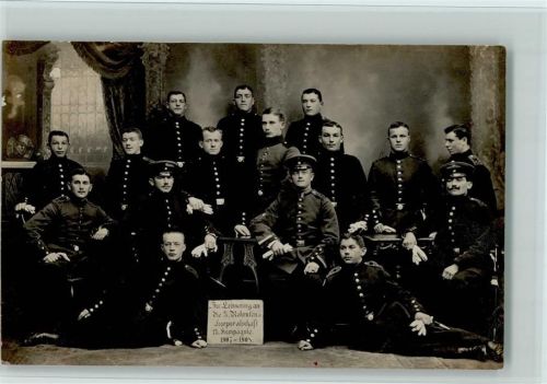 Erinnerung an die 3. Rekrutenkoperalschaft 12. Kompagnie 1907
