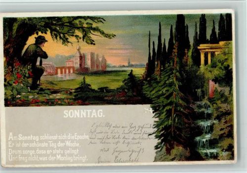1900 Sonntag und Reim dazu AK