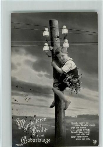 1818 HB Serie 7835-1 - Kind auf dem Telegraphenmast - Geburtstag