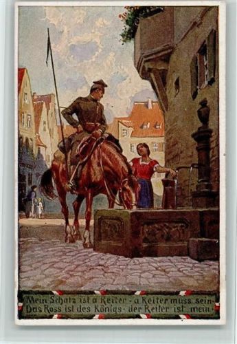VDA Volksliederkarten Nr. 37 Quellbrunnen Soldat AK Hey, Paul