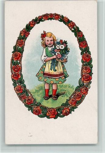 Nr. 342 - Mädchen im Rosenkranz , gute Erhaltung