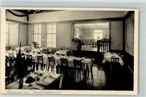 Gröbming Kuranstalt der Versicherungskasse kfm. Angestellte Speisesaal Gesellschaftsraum gedeckter Tisch Blumenstrauß