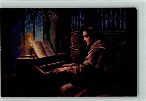 Salon J.P.P. 1122 - sign Schweninger - Mönch sitzt an der Orgel