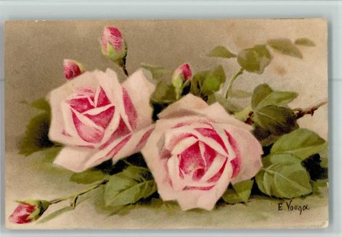 sign E. Vouga - Rosenblüten - Verlag Vouga & Cie Nr. 21 AK