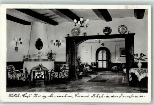 83703 W8184 Gmund a. Tegernsee - Hotel Cafe Herzog Maximilian Blick in den Barockraum