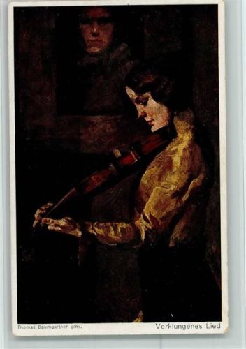 Frau spielt auf einer Geige AK sign Thomas Baumgartner - Galerie Müchner Meister Nr. 162 AK