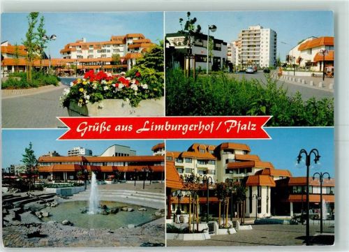 Limburgerhof Ortsgemeindezentrum Hochhaus Springbrunnen Straßenlaternen