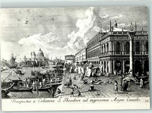 Venezia Prospectus a Columna S. Theodori ad ingressium Magni Canalis Gondeln Segelboot