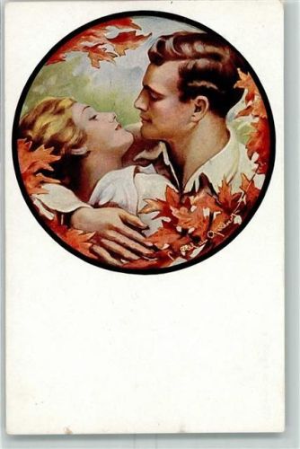 1920 sign. Gilbert Im Paradies Poesie / Liebe AK