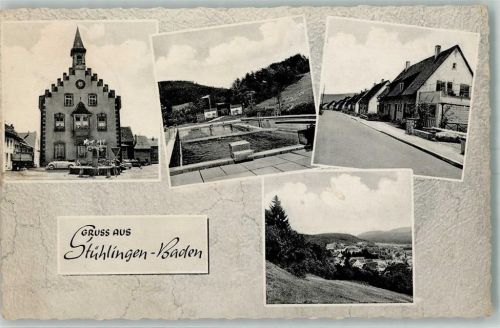 Stühlingen Staffelhaus Brunnen Fahnen VW Käfer-Cabrio Schwimmbad