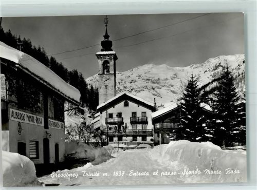 Gressoney La Trinite' Entrata al paese Monte Rosa Winter