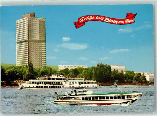 Bonn Hochhaus des Bundestages und Bundeshaus am Rhein AK