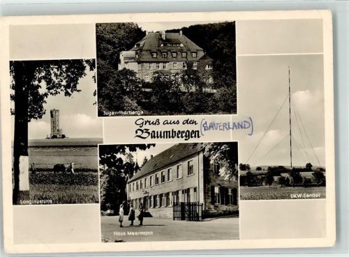 Olpe Landpoststempel UKW-Sender Haus Meermann Langinusturm Jugendherberge Ort lt. Stempel