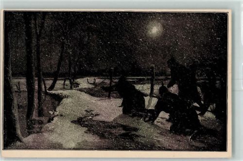 Kriegsbilder Postkarte - Schleichpatrouille Westflandern sign. Merker - Aus Reclams Universum Heft