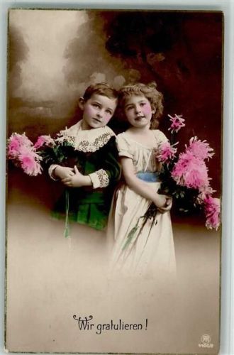 1916 Serie 4490-2 Kinder Gratulanten