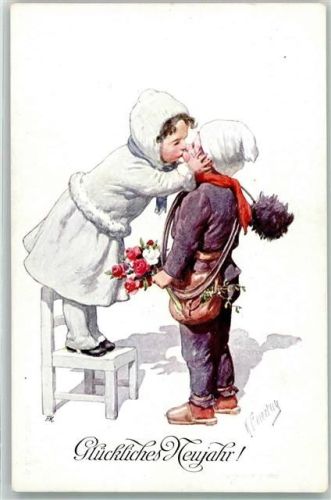 Neujahr Kuss Schornsteinfeger Stuhl Nr 2989-4