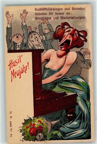 Gesang Klavier Neujahr Humor D. W. 1902 Nr 87