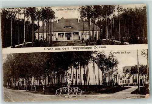 Zossen 1915 Truppenlager Generals-Baracke Parkanlage