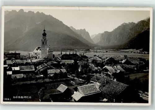 Toblach 1926 mit Kirche zum hl. Johannes dem Täufer