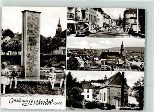St. Wendel Bahnhofstraße Mercedes Oldimer Wendeliuskapelle Brunnen