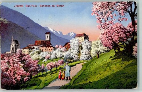 Meran 1913 Kirche Schönna