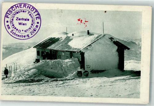 Fischerhütte 1914 im Winter Hüttenstempel Stempel Überprüft