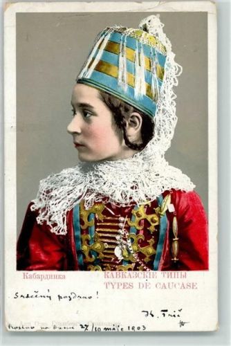 1903 Kabardinka Kaukasische Typen Tracht