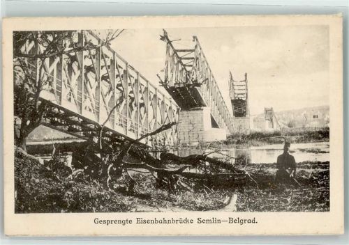 Beograd Gesprengte Save Eisenbahnbrücke Semlin