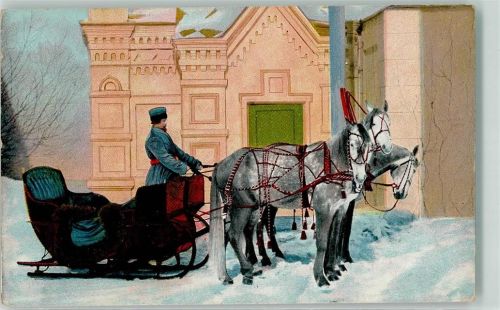 1915 Russische Typen Pferdeschlitten