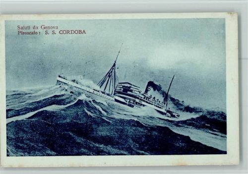 Dampfer Cordoba bei schwerer See AK
